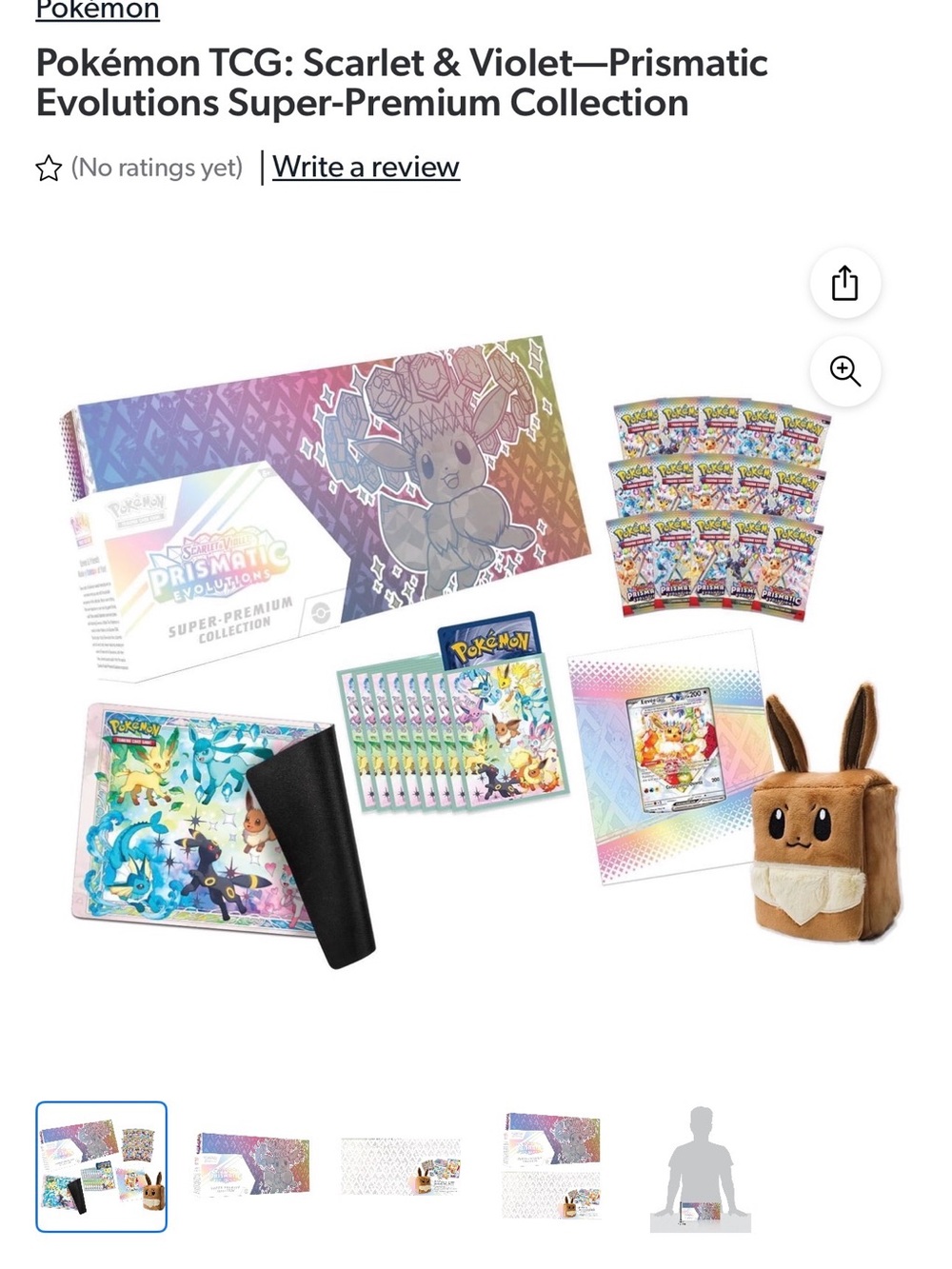 Pokemon Rainbow Prismatic Box Set with Brown Eevee Plush